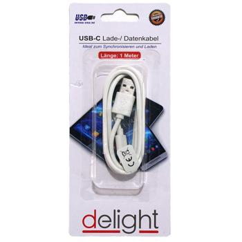 USB-C Ladekabel & Datenkabel 1m weiss - Synchronisieren & Laden von iPhones, Android-Handys & Digitalkameras