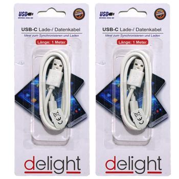 2er-Set USB-C Lade-/Datenkabel 1m weiss - Schnellladen & Datenübertragung für iPhone/Android-Handys & Digitalkameras