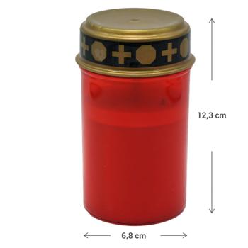 Preview: 4er-Set LED-Grablicht, batteriebetrieben, rot, Friedhofskerze