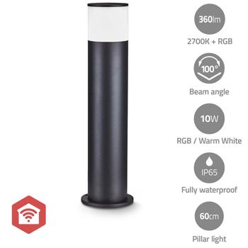 Preview: Premium Smartlife Gartenleuchte H60cm: ZigBee, RGB, warmweisses Licht, App Steuerung– Robuste Aluminium Wegeleuchte, 2700K, IP65 wetterfest