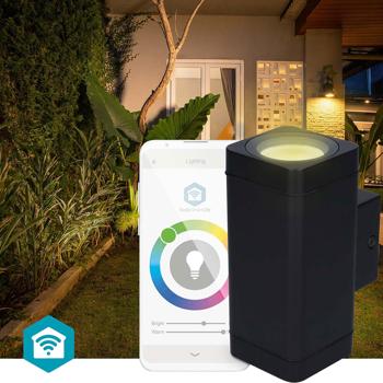 Smarte LED Wandleuchte für Aussen, App-steuerbar – Bluetooth, dimmbar, RGB Farben, 2700K-6500K, IP44, moderne Beleuchtung