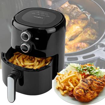 Kompakte Heissluftfritteuse 1500W – 3L Kapazität, Timer & Antihaft-Beschichtung – gesundes, fettarmes Frittieren, schnelle Zubereitung & leichte Reinigung