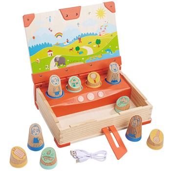 Preview: Interaktives LiLUMi Hörbuch mit Holzfiguren: 108 Geschichten, bunt – Fördert Fantasie & Lernen, ideales Spielzeug zum Hören & Mitspielen