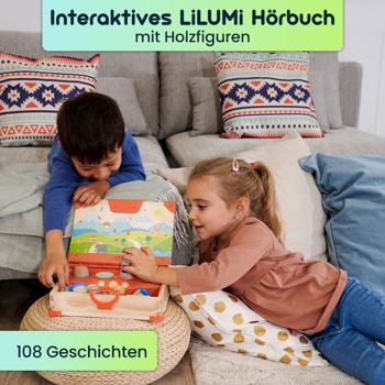 Preview: Interaktives LiLUMi Hörbuch mit Holzfiguren: 108 Geschichten, bunt – Fördert Fantasie & Lernen, ideales Spielzeug zum Hören & Mitspielen