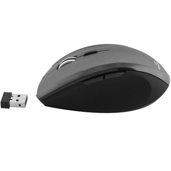 Preview: Kabellose 5-Tasten-Maus - Optischer Sensor, schwarz/grau - Für Windows, MacOS, Linux - 1000-1600 dpi, USB 2.0 Empfänger, 10m Reichweite