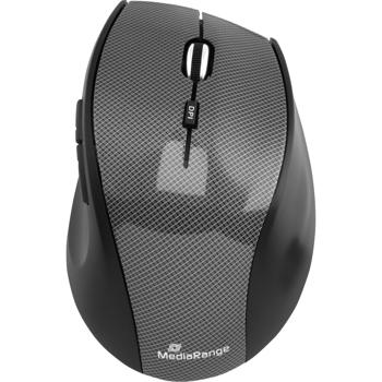 Preview: Kabellose 5-Tasten-Maus Carbon-Optik - Optischer Sensor 1000-1600 dpi, 10m Funk-Reichweite - Kompatibel mit Windows, macOS, Linux, PC & Notebook