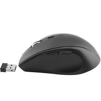 Preview: Kabellose 5-Tasten Funk-Maus - Optischer Sensor 1600 DPI, 10m Reichweite - Kompatibel mit Windows, macOS, Linux - Matt-Schwarz - CH6537