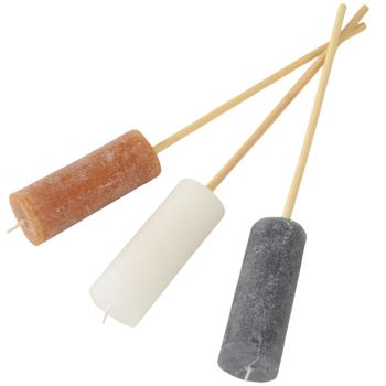 Preview: Gartenfackel 3er-Set - ca. 30 cm - Romantisches Licht für stimmungsvolle Stunden - Wachsfackeln anthrazit-weiss-ocker - Ideal für Gartenpartys und Feste