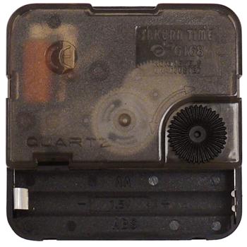 Preview: Hochwertiges Quarz-Uhrwerk, mit 3 x 3 Zeigersätzen, Zeiger schwarz / rot, mit Aufhängehaken, 55 x 55 x 15 mm