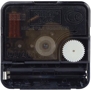 Preview: 4er-Set Quarz-Uhrwerk - Eigene Uhr bauen, Bastelprojekt - 12x3 Zeigersätze, Schleichsekunde, leise, präzise - 55x55x15mm, schwarz/rot