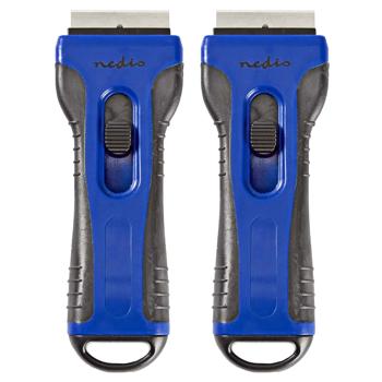 Preview: 2er-Set Ceranfeldschaber mit Soft-Touch-Griff – praktischer Kochfeldschaber – entfernt mühelos Verschmutzungen, ideal für Ceran- & Glaskochfelder