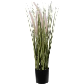 Künstliches Ziergras 55cm - Pflegeleichte Kunstpflanze für Allergiker & Haustiere - Täuschend echt, hygienisch, geruchsneutral - 10x9.5cm Topf