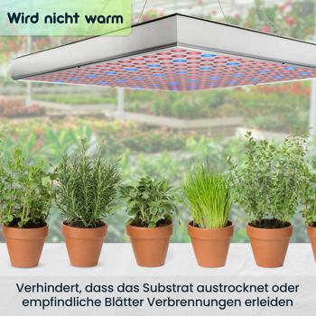 Preview: Professionelle Pflanzen-Wachstumslampe mit 225 LEDs - 250 Lumen, 300x300x35mm – fördert das Wachstum von Pflanzen effektiv & zuverlässig