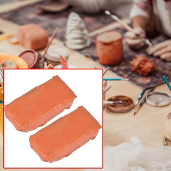 2er-Set selbsthärtender Naturton Terrakotta je 500g - Zum Modellieren von Skulpturen & Deko Figuren - Lufttrocknend 1-3 Tage bemalbar