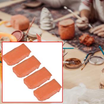 4er-Set selbsthärtender Naturton Terrakotta - 4x 500g Modelliermasse für Skulpturen & Deko Figuren - Lufttrocknend, bemalbar & fördert Kreativität