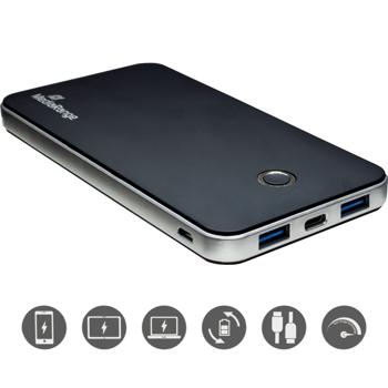 Preview: Powerbank 10.000mAh - 3 Anschlüsse USB-A & USB-C, Quick Charge 3.0 & Power Delivery - mobile Ladestation für Handy, Laptop, Tablet, Spielkonsole