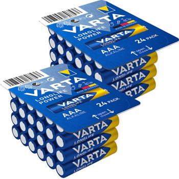 VARTA Longlife Power AAA/Micro Alkaline-Batterien - 2x 24er-Pack für Dauereinsatz - 1,5 Volt LR03 - Ideal für Fernbedienungen, Lampen & Spielzeuge