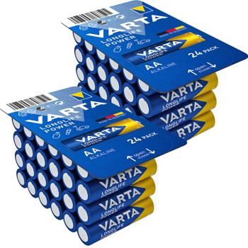 Varta AA/Mignon Alkaline Batterien 2x 24er-Pack - Longlife Power für Fernbedienungen, Lampen & Spielzeug - 1.5V Spannung - 10 Jahre lagerfähig