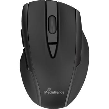 Preview: Ergonomische Bluetooth-Maus in Schwarz mit 5 Tasten, präzisem optischem Sensor & Scrollrad – kabellos, leise & ideal für Büro, Homeoffice & Gaming