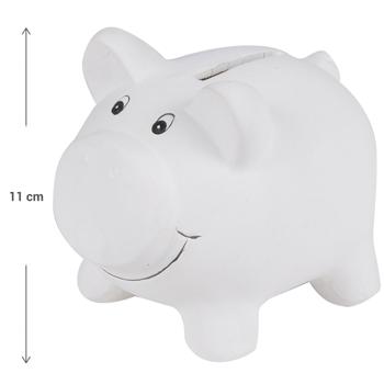Preview: Keramik-Sparschwein zum Bemalen – 11 cm hoch, inkl. 6 bunten Farben – kreativer DIY-Spaß für Kinder & Erwachsene – ideal als Geschenk oder Deko