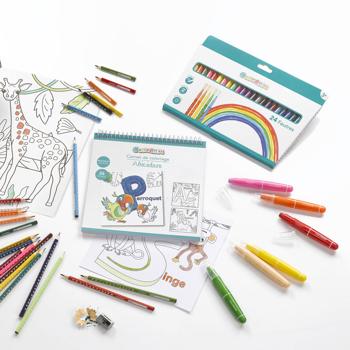 Preview: Filzstifte 24er-Set - 24 leuchtende Farben für Ausmalen, Zeichnen, Basteln, Handlettering - Feine Spitze für präzise Konturen & Schriften