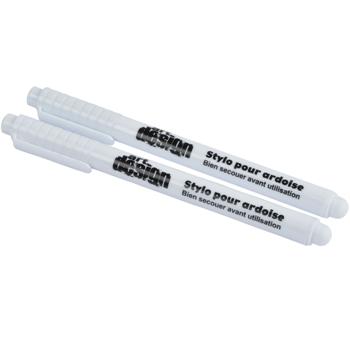 Tafelstifte 2er-Set - weisse Tinte, abwischbar - ideal für Hochzeiten, Feste, DIY-Projekte, Menutafeln, Lern- & Spieltafeln, Restaurant, Büro & Zuhause