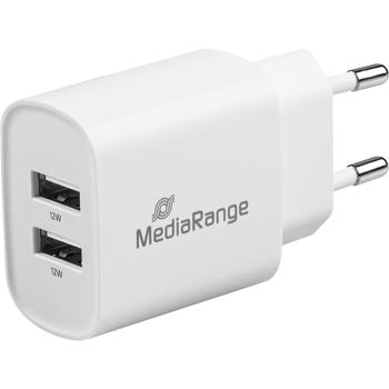Preview: 2er-Set USB-Netzteil mit 2 USB-A Anschlüssen, 12W, weiss, Quick Charge, für schnelles Laden von iPhone, Samsung, Huawai, Xiaomi Smartphones