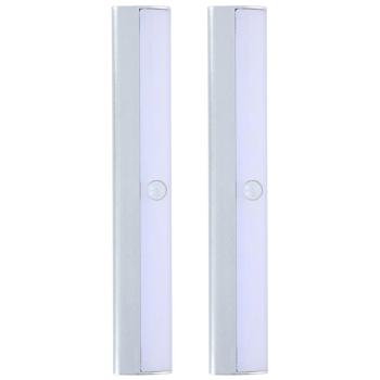 Preview: 2er-Set LED Unterbauleuchte von Grundig - mit Bewegungssensor, 10 helle LEDs - für Schränke, Küchen, Keller - 19x3x1.5 cm - einfache Klebemontage