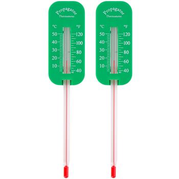 Preview: 2er-Set Bodenthermometer - für optimale Aussaat & Schutz vor Bodenfrost - 0-50°C / 40-120°F Skala - 15cm hoch für Hochbeete & Kompost