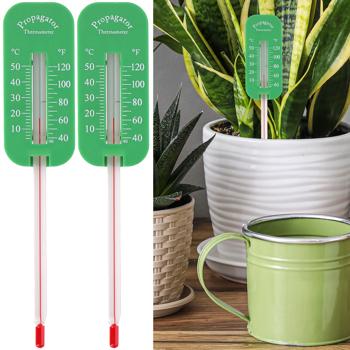 2er-Set Bodenthermometer - für optimale Aussaat & Schutz vor Bodenfrost - 0-50°C / 40-120°F Skala - 15cm hoch für Hochbeete & Kompost