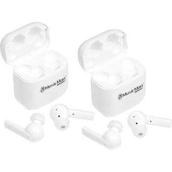 Preview: 2er-Set In-Ear-Kopfhörer weiss - kabellos Bluetooth V5.0 mit aktiver Geräuschunterdrückung ANC & Mikrofon - Multifunktionstasten