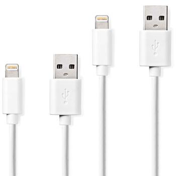 2er-Set iPhone Ladekabel, Lightning Kabel, USB-A, Apple MFi Zertifiziert, 1 m, weiss ideal für Iphone 6, 7, 8, 9, X, XS, 11, 12, 13, 14, Pro / Max