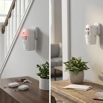 Preview: 2er-Set Bewegungsmelder mit Alarmfunktion und zwei Fernbedienungen, 105db, Kabelloser Einbruchschutz mit lautem Alarm