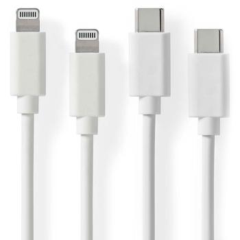 2er-Set iPhone Ladekabel, Lightning Kabel, USB-C, Apple MFi Zertifiziert, 1 m, weiss ideal für Iphone 6, 7, 8, 9, X, XS, 11, 12, 13, 14, Pro / Max