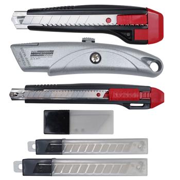 2er-Set Umfangreiches 33-teiliges Abbrechmesser-Set: Cutter-Universalmesser für Handwerker, Heimwerker & Profis – inklusive Ersatzklingen