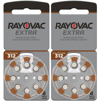 2er-Set Langlebige Hörgeräte Batterien Typ 312 (R312AE, ZL3, PR41), braun, 1,4V/180 mAh, 2x 8er-Pack