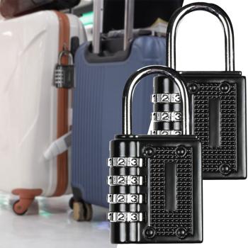 2er-Set Kombinationsschloss aus Metall für Gepäck & Schränke - Einstellbarer 4-stelliger Zahlencode - Robustes Vorhängeschloss für vielfältige Zwecke