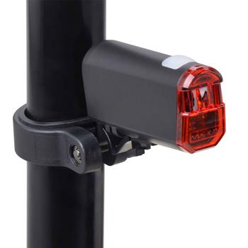 Preview: Velolicht-Set Schwarz - LED Fahrradlampen für sichere Fahrten bei jedem Wetter - 3 Helligkeitsstufen, IPX3/IPX4, Front- & Rücklicht