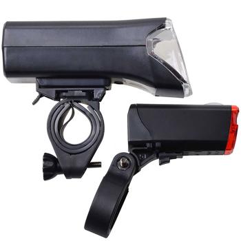 Velolicht-Set Schwarz - LED Fahrradlampen für sichere Fahrten bei jedem Wetter - 3 Helligkeitsstufen, IPX3/IPX4, Front- & Rücklicht