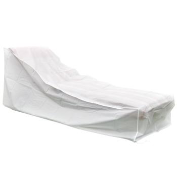 Preview: Abdeckplane für Sonnenliege - Schutzhülle weiss, 200x75x40/70 cm, UV- & wetterbeständig, robustes PEVA-Gewebe, passgenau