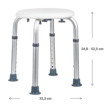 Preview: Stabiler & rutschfester Duschhocker, höhenverstellbar für ergonomischen Komfort, bis 120 kg belastbar, ideal für Senioren