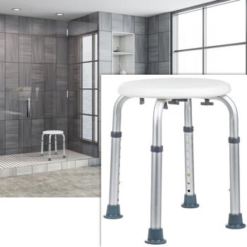 Stabiler & rutschfester Duschhocker, höhenverstellbar für ergonomischen Komfort, bis 120 kg belastbar, ideal für Senioren