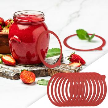 Einkochringe - 10 Stück Gummiringe mit Lasche für sicheren luftdichten Verschluss - Ø 10cm - 9,4 x 10,8cm - Mehrfach verwendbar - Ideal für Weckgläser