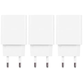 Preview: 3er-Set USB-A-Ladegerät 10W weiss - Schnelles Laden für Smartphones & Tablets - Kompakt, universal kompatibel (100-240V, 5V DC)