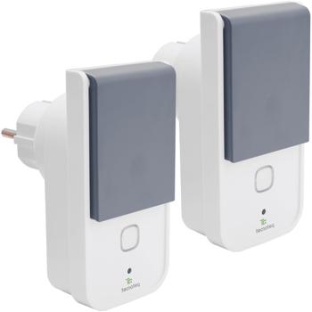 2er-Set Smarte WLAN Outdoor Steckdose IP44 - Wetterfeste Aussensteckdose mit Stromzähler, App & Timer - Kompatibel mit Alexa & Google Home für Ihren Garten