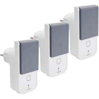 3er-Set Smarte WLAN Outdoor Steckdose IP44 - Wetterfeste Aussensteckdose mit Stromzähler, App & Timer - Kompatibel mit Alexa & Google Home für Ihren Garten