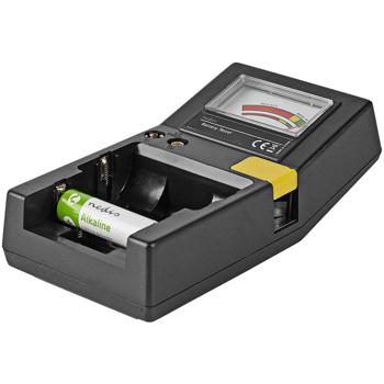 Preview: Batterietester - Schnelle Kontrolle von AAA-, AA-, C-, D-, 9 V-Batterien & Knopfzellen - Farbliche Anzeige des Ladestatus - Kompakt & robust
