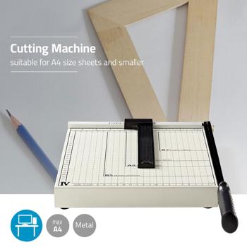 Preview: Präzise Papier-Schneidemaschine für DIN A4, Fotos, Visitenkarten. Exakte Schnitte, mühelos. Ideal für Büro & Hobby, sicherer Hebelschneider