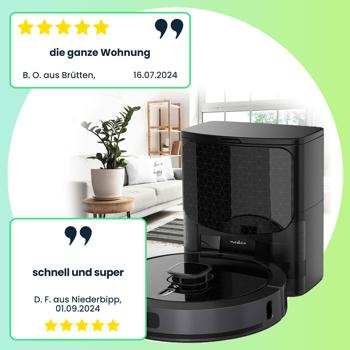 Preview: Saugroboter mit Wischfunktion, SmartLife App-Steuerung, Ladestation, Laser-Navigation, für Hartböden (Laminat, Parkett, Fliesen), Teppiche, Haare