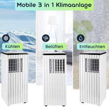 Preview: Mobile 3 in 1 Klimaanlage (Kühlen, Belüften, Entfeuchten), App-Steuerung, 9.000 BTU, Timer, LCD Display, weiss